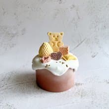小熊巧克力蛋糕造型擴香石 可滴精油 甜點造型擺飾 禮物