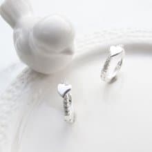 【美鑽銀飾】愛心鋯石 | 亮麗易扣式純銀耳環 | 大員囡仔