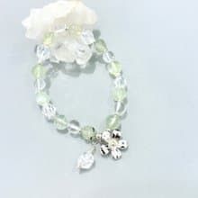 Ops Prehnite Sliver Bead -葡萄石/純銀/手鍊/心輪/淺綠色/碎銀