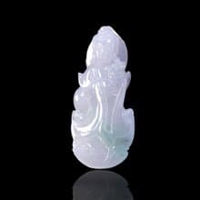 冰種飄綠翡翠寶瓶觀音菩薩 | 天然緬甸玉翡翠A貨 | 送禮