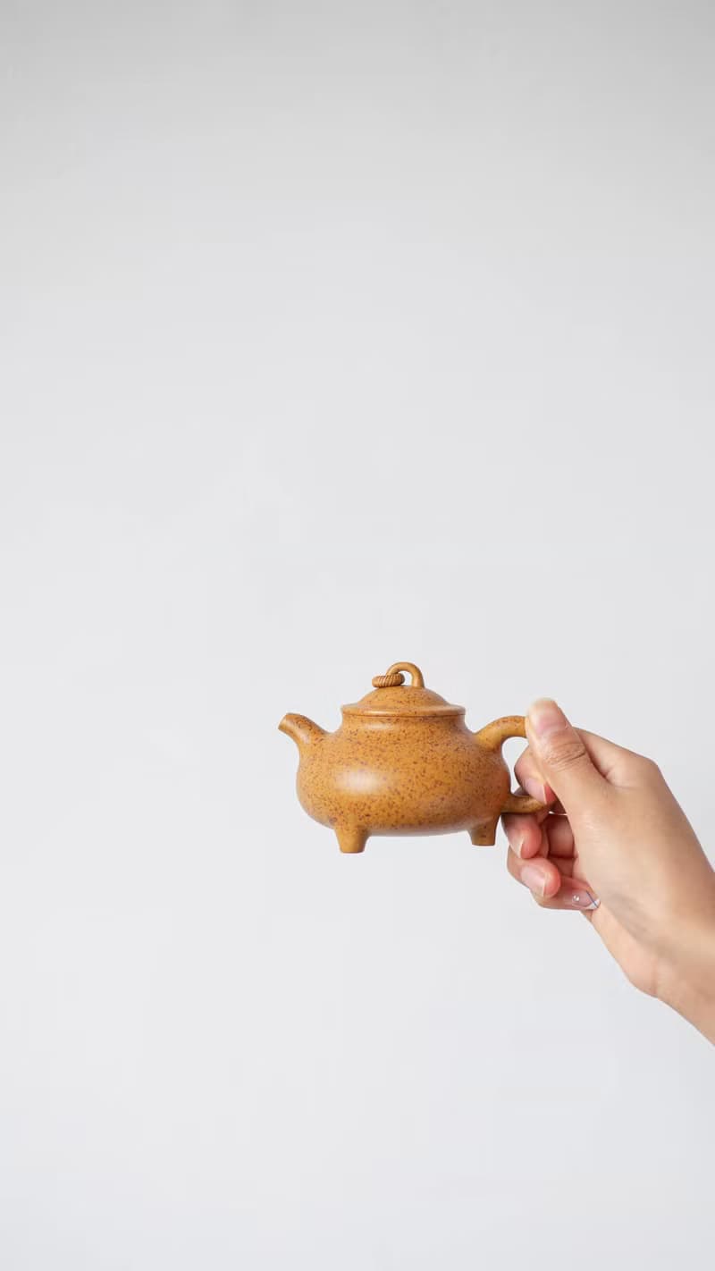 送禮紫砂壺茶壺三足玉环 黄金段高温烧 150cc 顶级黄金段窑变 富