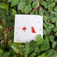 秋天 楓葉 暴龍 耳環 耳夾