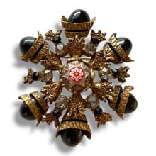 Vintage very big Juliana Brooch D&E DeLizza & Elster Moroccan Matrix XL Pin rare