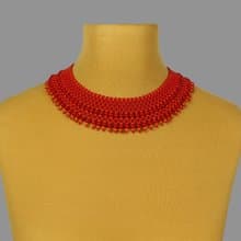 Red necklace handmade jewelry gift for wife