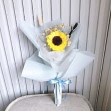 畢業花束-向日葵中型乾燥花束。乾燥花束。向日葵花束。求婚花束