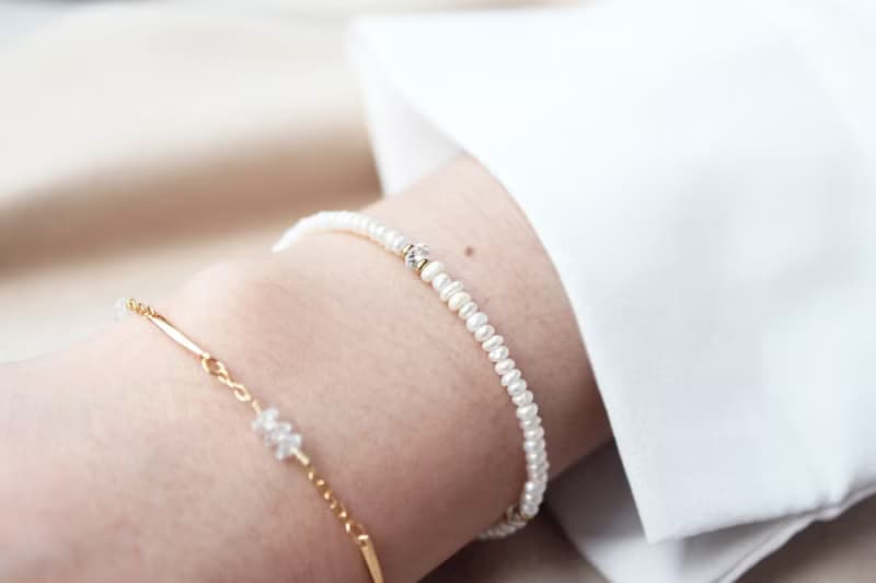 4月誕生石-White topaz白托帕石魚子系列22K手鍊