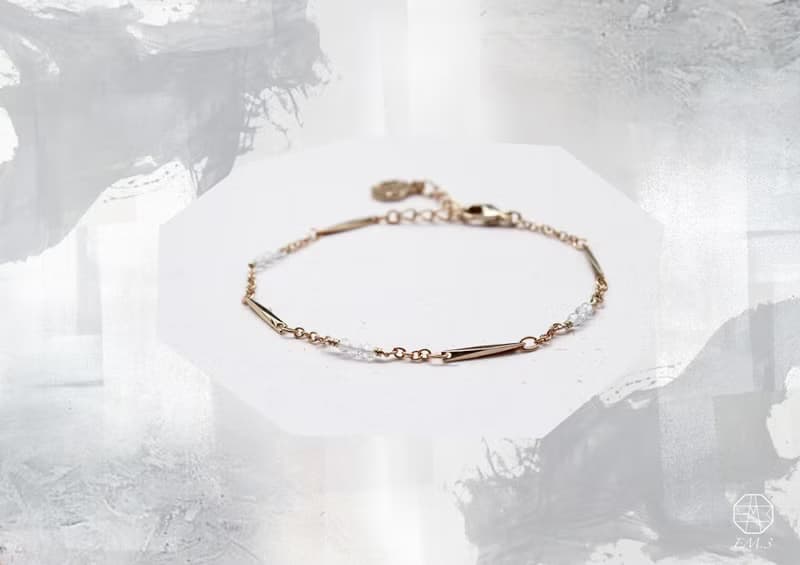 4月誕生石-White topaz白托帕石魚子系列22K手鍊