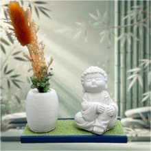 禪風設計 仿真榻榻米版香氛組 淨念吉祥之小佛隨願 居家涼感提升