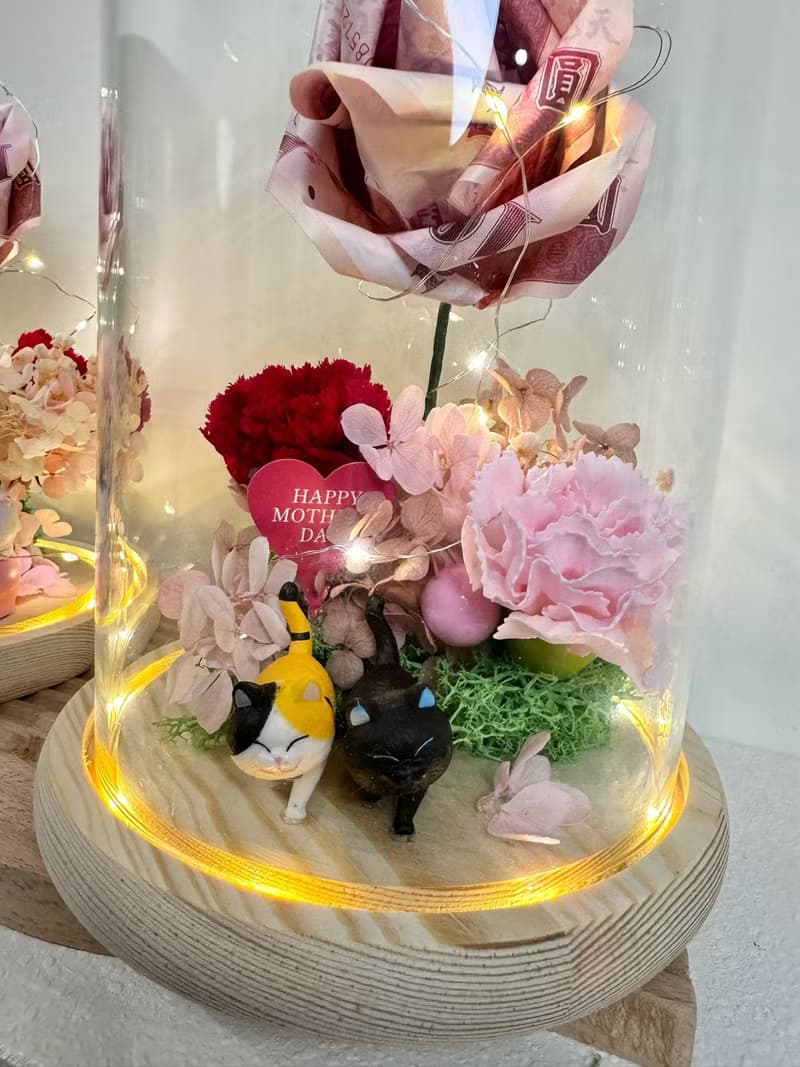 玻璃花盅 鈔票花盅 發財款 小新款 內含真鈔