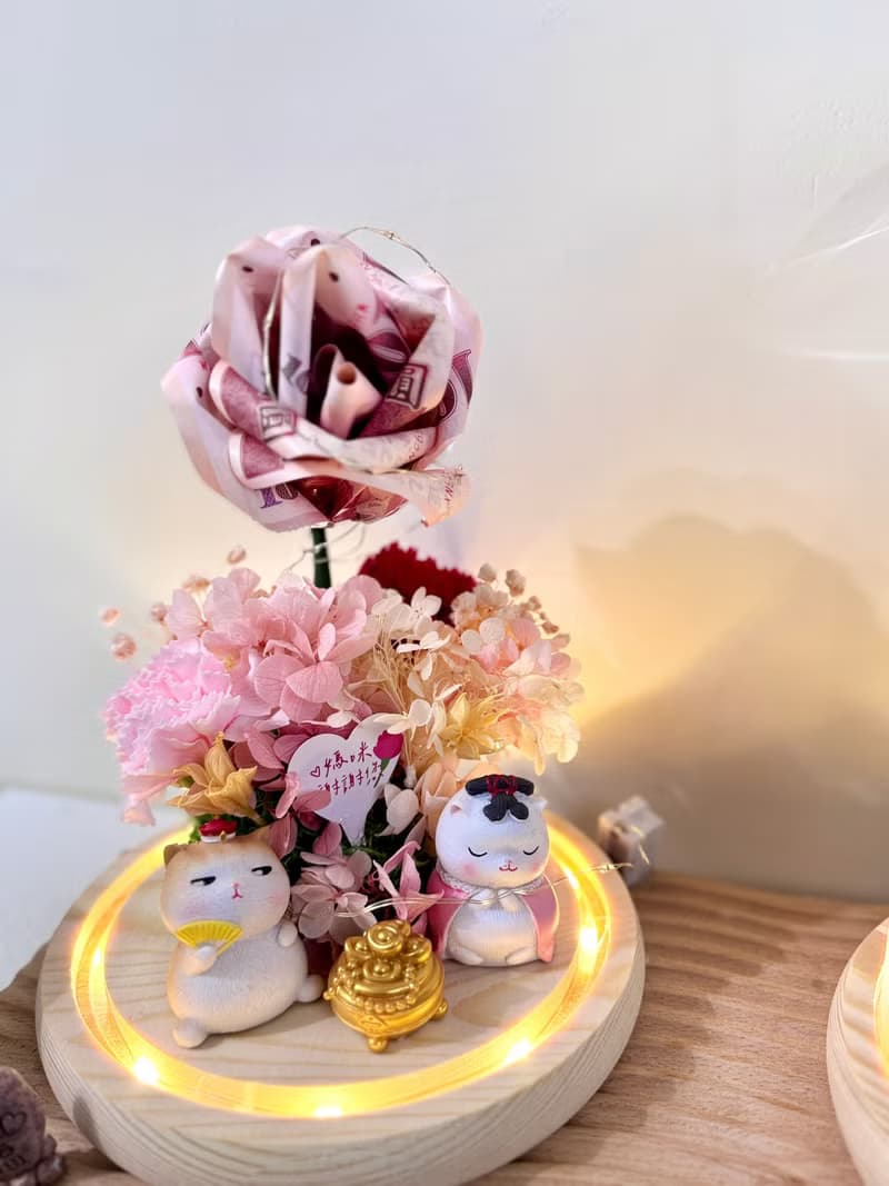 玻璃花盅 鈔票花盅 發財款 小新款 內含真鈔