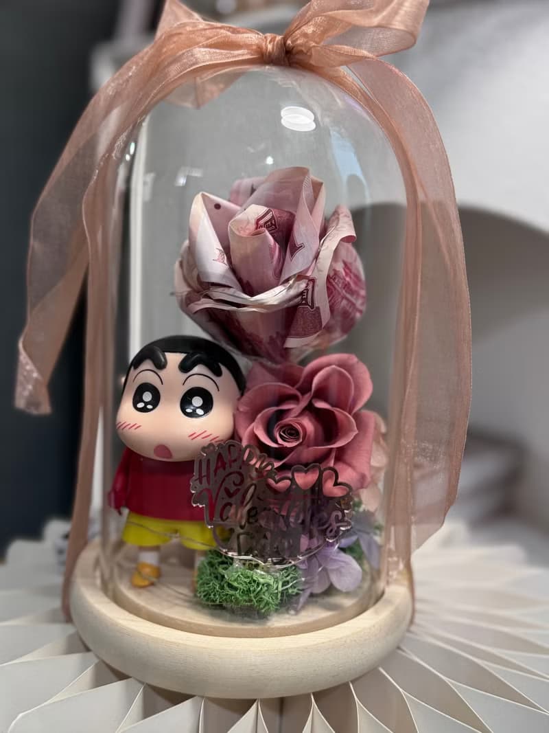 玻璃花盅 鈔票花盅 發財款 小新款 內含真鈔
