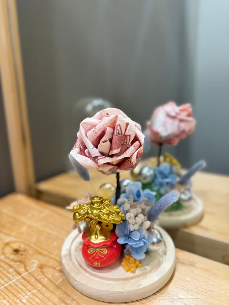 玻璃花盅 鈔票花盅 發財款 小新款 內含真鈔