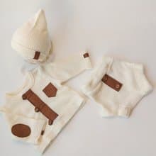 Newborn boy outfit, Ivory outfit- baby sweater, boy bloomers, baby boy hat
