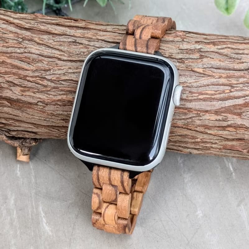 【木製バンド】EINBAND AppleWatch アップルウォッチ 天然木バンド 木のベルト 14mm【ゼブラウッド】