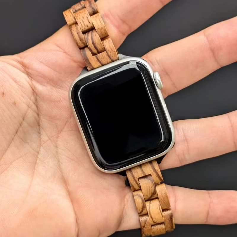 【木製バンド】EINBAND AppleWatch アップルウォッチ 天然木バンド 木のベルト 14mm【ゼブラウッド】