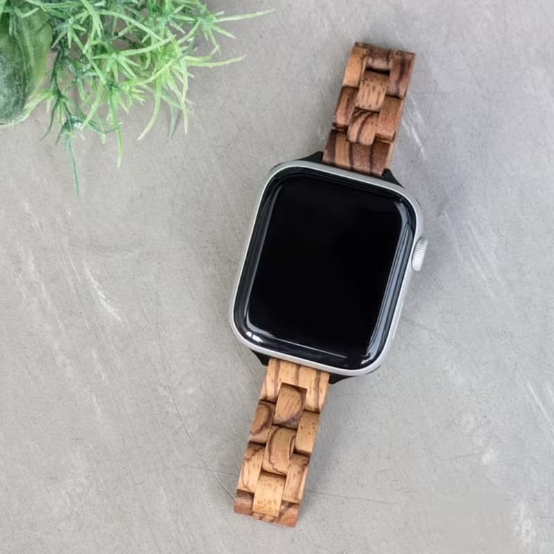 【木製バンド】EINBAND AppleWatch アップルウォッチ 天然木バンド 木のベルト 14mm【ゼブラウッド】