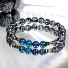 【幽藍宙光】鳳凰石×黑髮晶 設計款水晶手鍊 開運轉運辟邪飾品