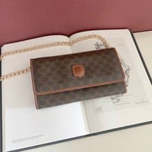 Celine Macadam wallet 賽琳凱旋門中古長錢包長夾 送肩帶