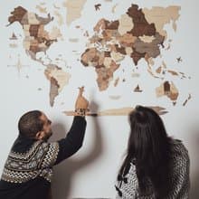 Wooden Map, Large Wall Art, Wood World Map, Unique Home Decor Puzzle, Christmas