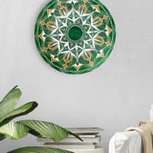 Green mandala meditation painting Sacred geometry home decor Symbolic painting