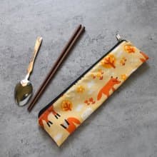 外出餐具組(筷袋+筷子+湯匙)_狐狸