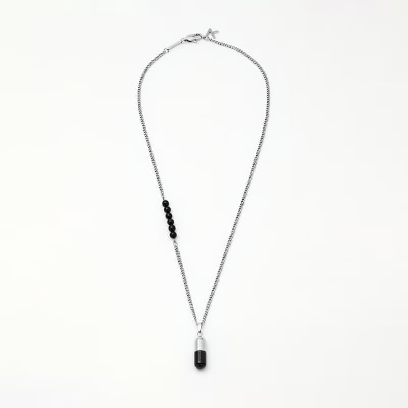 Capsule Necklace Silver & Black Onyx (470mm)頸鍊