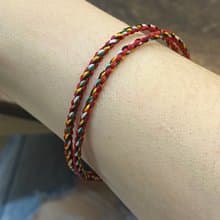 雙圈五色線蠟線編繩手鍊  五行 避邪 開運 平安