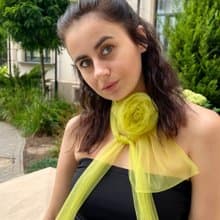 Sheer Rose Green Scarf with Rose  Olive Tulle Wrap with Floral Choker Necklaces