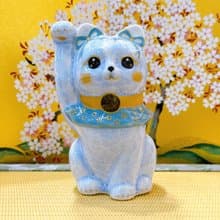 【藤華聚財】日本清水燒招財貓 | 花結晶藤体花 - 億万両