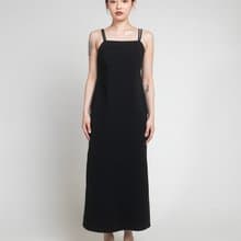 Black 經典黑 / 泡泡紗 度假修身 Bra 長洋裝