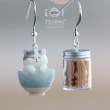 TEABAG小貓咪烘焙店可愛耳飾耳環耳夾女生禮物