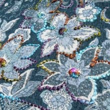 喀什米爾Cashmere/水煮羊毛披肩/針織圍巾/刺繡圍巾/羊絨披巾-花