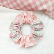 莫蘭迪花兔。手工甜甜圈髮束 大腸圈