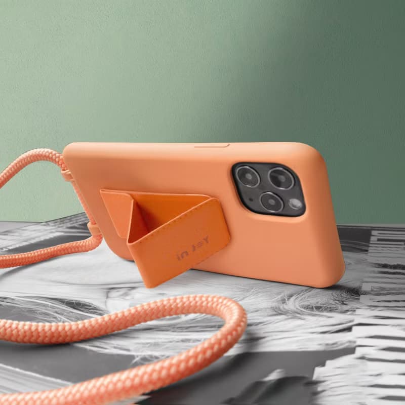 iPhone 14/13/13Pro/SE3 可拆式 Urban Basic 晨光橘 背繩防摔殼