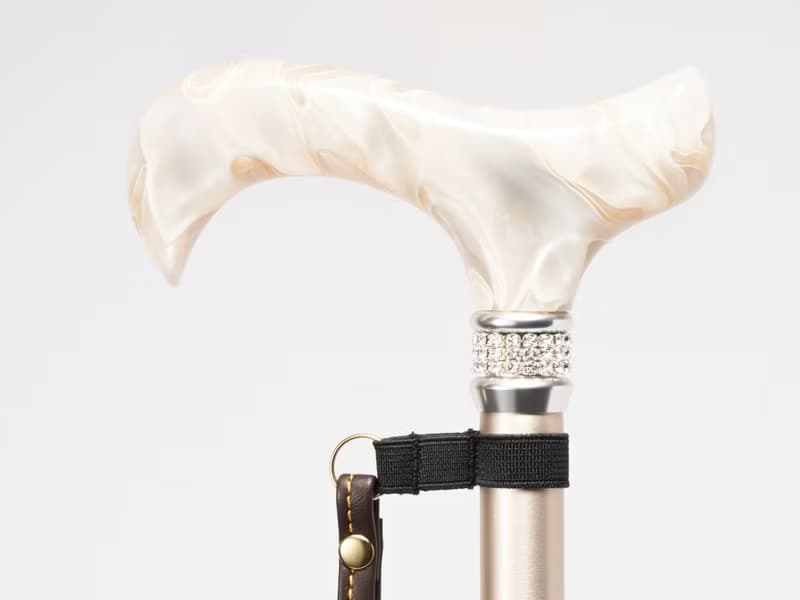 【媽媽生日禮物】施華洛世奇水晶手杖-珍珠玉白 晚宴 實用禮物