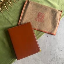 中古正品 Loewe 羅意威 真皮筆記簿套 A7 活頁簿 行事曆 古董文具