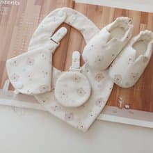 【11/14後出貨】小熊 彌月禮物 圍兜 奶嘴夾 平安符袋 嬰兒鞋