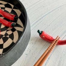 紅火朝天椒陶製筷子架_陶器筷架