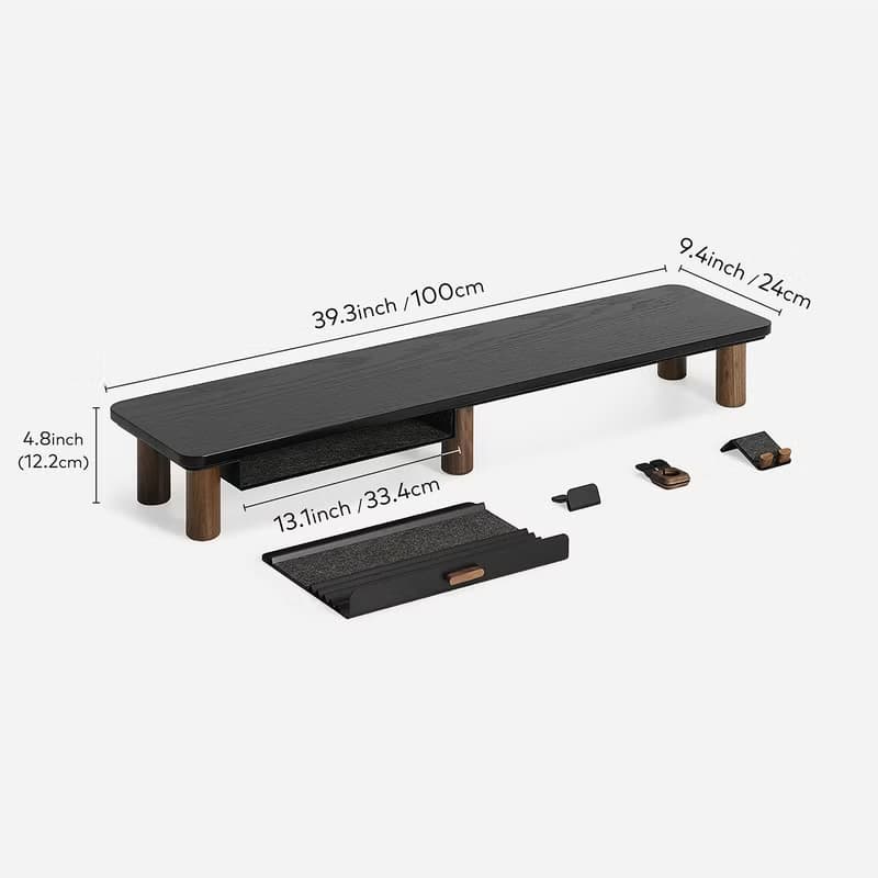 beflo Plateau 迷霧黑桌上抽屜層架、電腦螢幕架