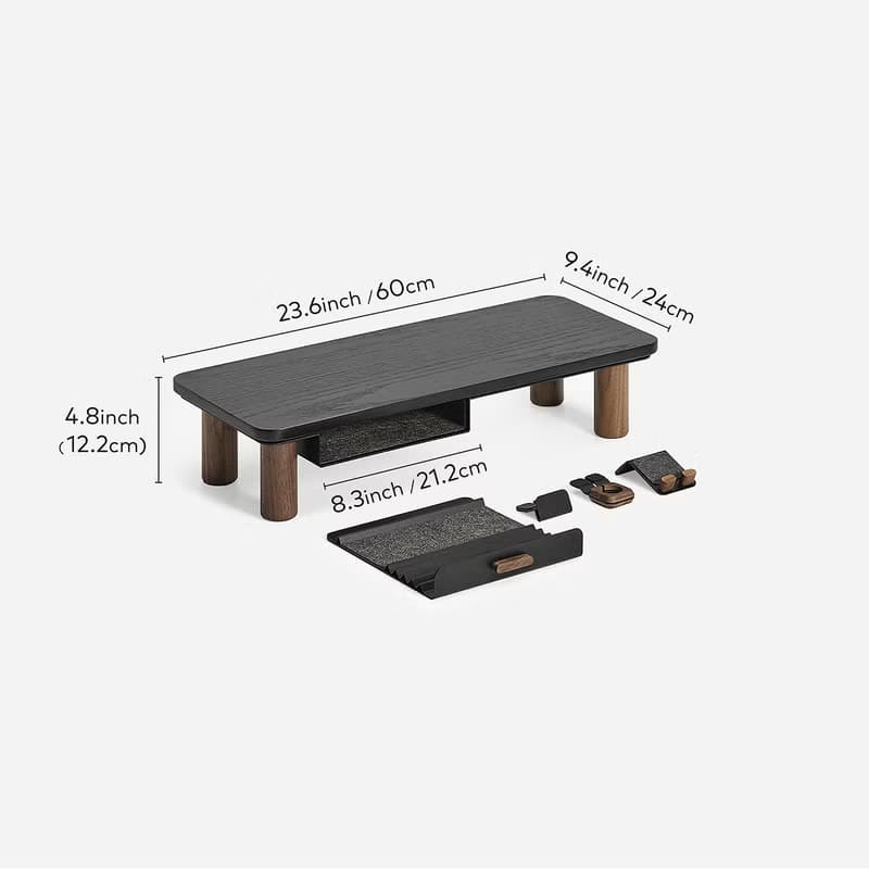 beflo Plateau 迷霧黑桌上抽屜層架、電腦螢幕架