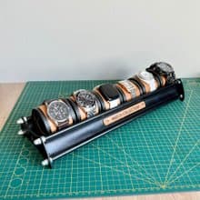 Leather watch stand, watch display, watch box, watch holder, watch display case