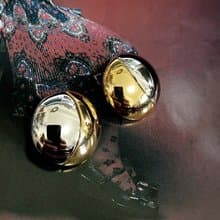 vintage jewelry  Monet 經典金銀雲形雙色 夾式耳環