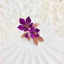 百合花髮夾 纏花 春仔花 和服發飾 天然真絲 蠶絲 髮夾