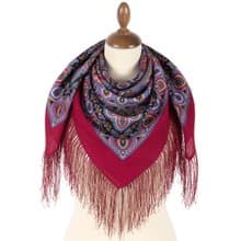 Authentic Pavlovo Posad Russian Shawl Scarf Soft 100% Wool 89x89 cm 1919-6