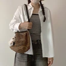 Summer Brown Square Net Shoulder Bag