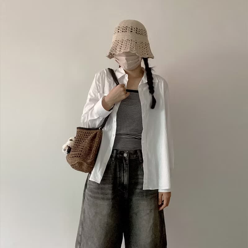 Summer Brown Square Net Shoulder Bag