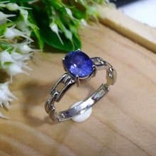 Natural blue sapphier ring silver sterling ring wedding size 7.0 free resize