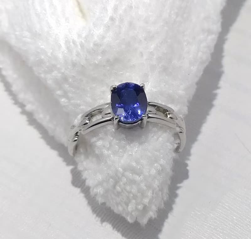 Natural blue sapphier ring silver sterling ring wedding size 7.0 free resize