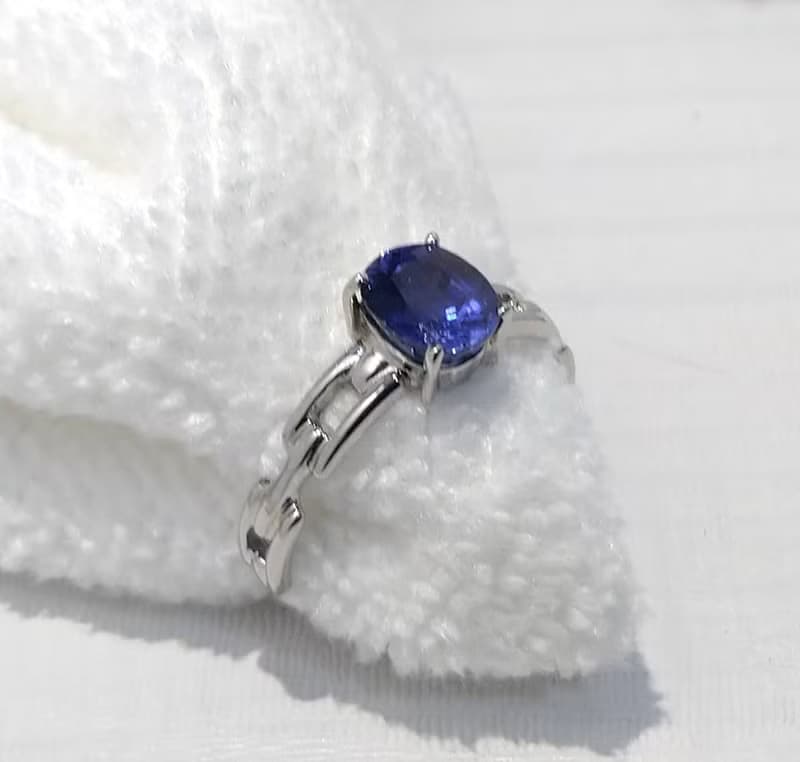 Natural blue sapphier ring silver sterling ring wedding size 7.0 free resize