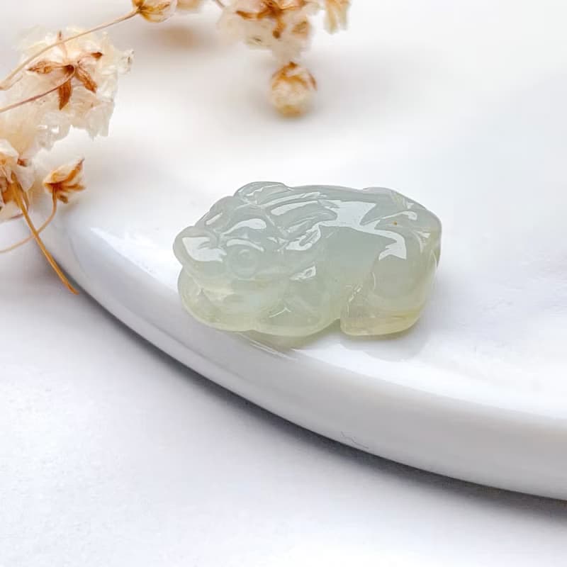 【招財神獸】冰種翡翠貔貅擺飾 | 天然緬甸玉翡翠A貨|送禮